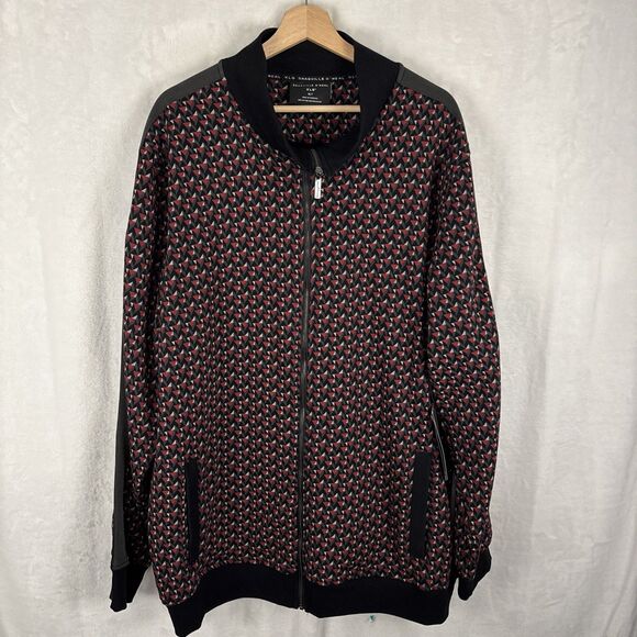Shaquille O’Neal XLG Red Geometric Print Casual Jacket Full Zip Size XLT NWT - Picture 1 of 6